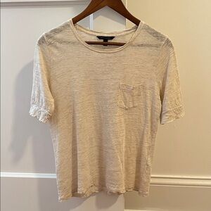 Banana Republic 100% Linen Cream T-Shirt
